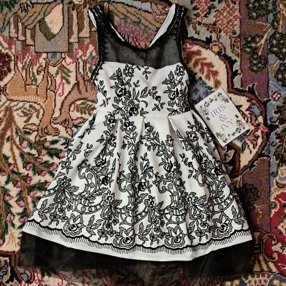 iris & ivy Other - NEW Iris and Ivy Girl's Black and White Party Dress Size 4